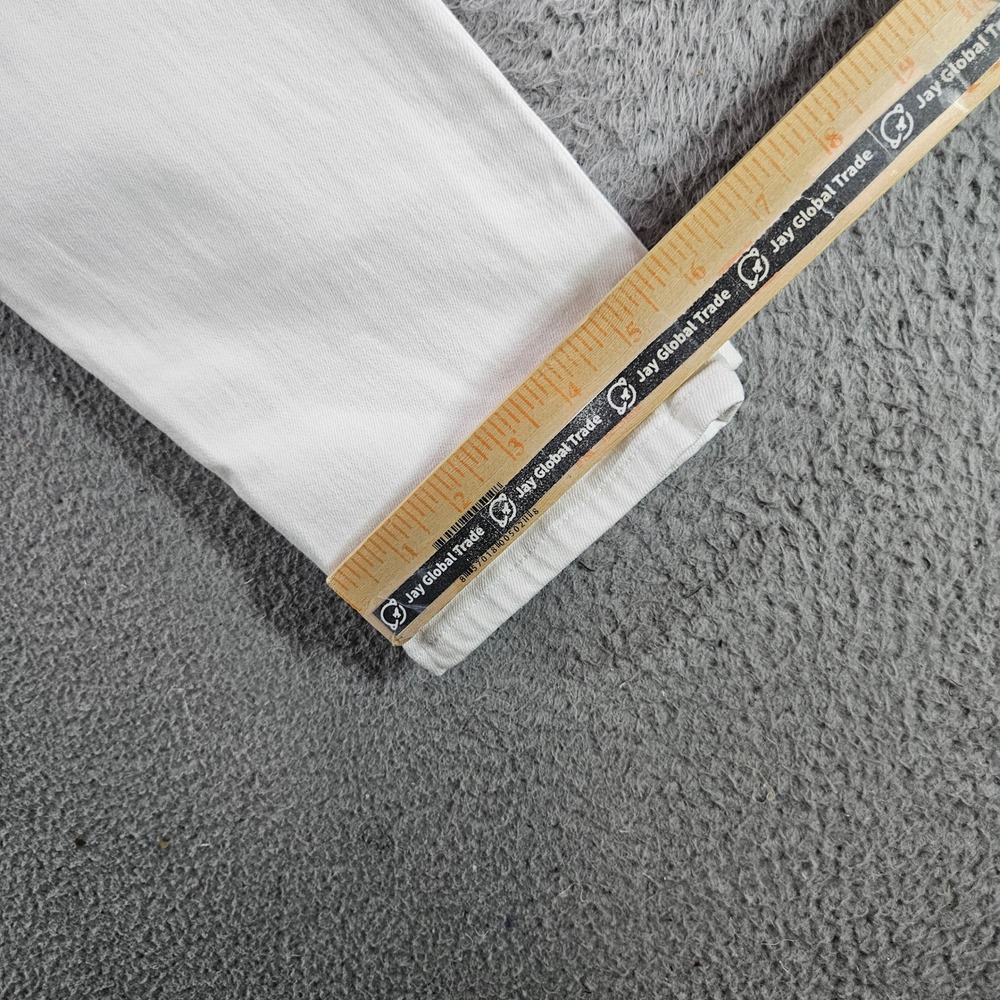 Frame L'Homme Slim Crop Jeans Blanc White Denim Size 30 - Picture 12 of 13